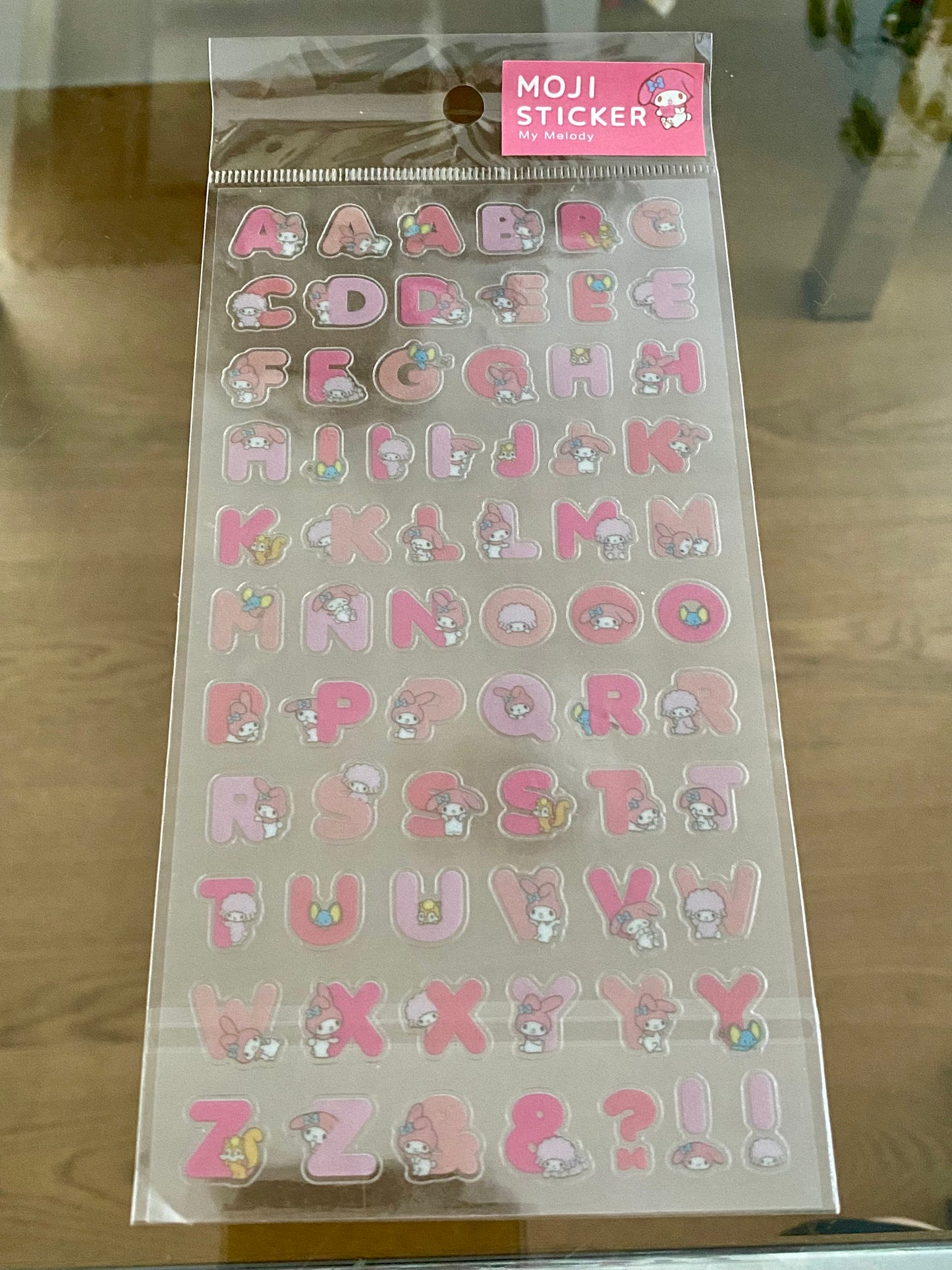 Sanrio- English Letters Transparent PVC Waterproof Sticker