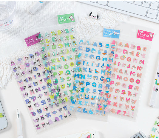 Sanrio- English Letters Transparent PVC Waterproof Sticker